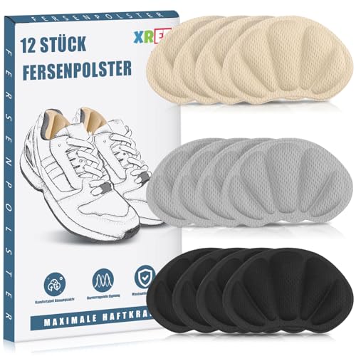 6 Paires Coussinet de Talon, Autocollant Protege Talon Chaussure Cousinette Chaussures Contre les Frottements pour Hommes Femmes (Gris&noir&Couleurs de Peau)