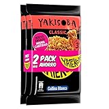 GALLINA BLANCA Fideos Orientales YAKISOBA Classic | Preparado de Noodles Orientales. Receta Japonesa con Verduras y Salsa Oriental. Fácil y Rápido: Listo en 3 Minutos - 2 Sobre de 93g, 2 raciones