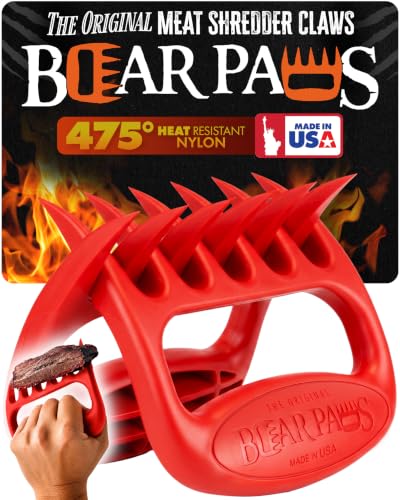 Bear Paws Meat Claws - The Original BBQ Meat Shredder Claws - Red