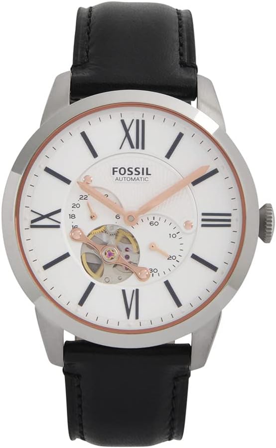 Fossil Men's Analog Automatic Watch with Leather Strap ME3105