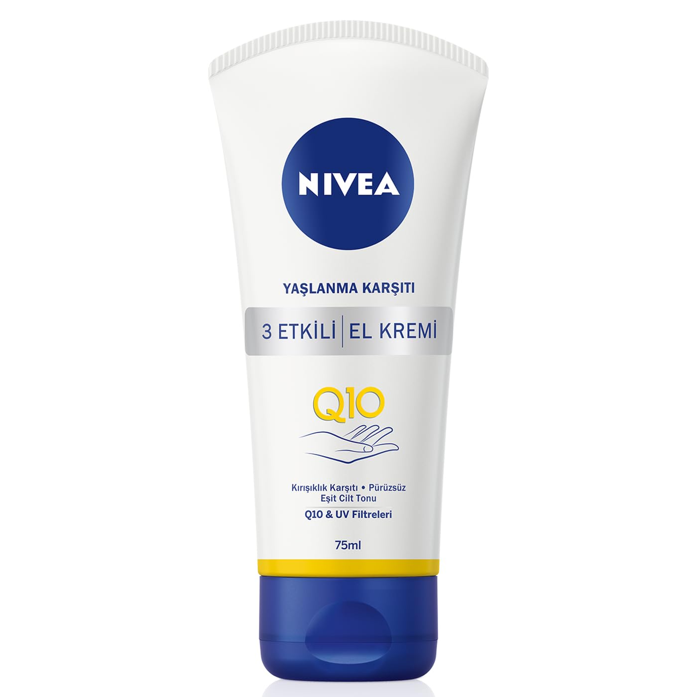 NIVEA Q10 Yaşlanma Karşıtı 3 Etkili El Kremi, 75 ml, Yoğun Nemlendirici