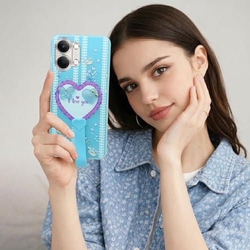 Image of Jkobi Back Cover Case for Vivo Y11 | Vivo Y21 5G (3D Cute Heart Strap Holder | Camera Protection | Designer Girls Print)