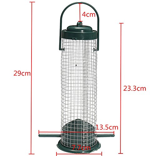 Lingstar Outdoor Garden Wire Mesh Tube Feeder Portable Bird Feeder