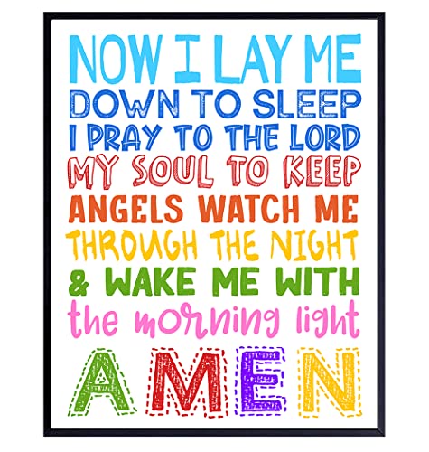Religious Wall Art & Decor - Cute Christian Gifts for Kids Bedroom, Nursery, Little Girls, Boys, Toddlers Room - Spiritual Prayer Wall Decor - Faith God Wall Decor - Bible Verses Quotes Sayings