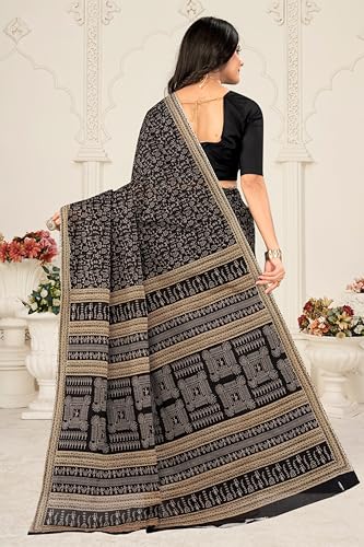 Image of TAMAIRA FASHION Mulmul Pure Cotton Saree For Woman Warli Printed |Office Wear Daily Wear Sarees For Women Without Blouse Piece(Available in 16 Colours)