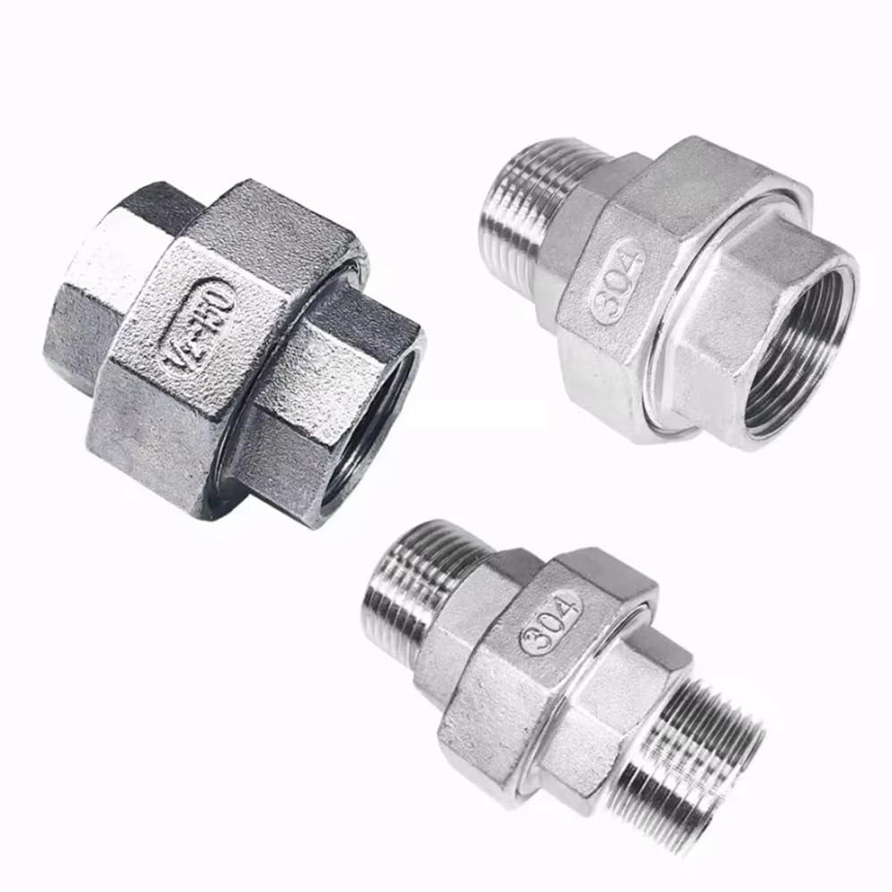 Junta de tubería de acero inoxidable 304, accesorios de hardware fundido de 1/4 a 1-1/2 pulgadas con roscas internas y externas, conectores de fontanería duraderos para varias aplicaciones