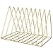 Jinlaili Porte Magazine Metal, 9 Fentes Porte Revue Or, Bibliothèque Triangle, Étagère Rangement à Livres, Porte-Journaux, Support Magazine Design pour Bureau, Salon, Maison, 26cm