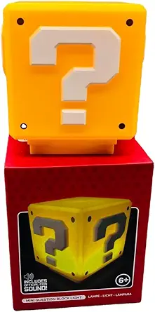 XY-M Suitable for Super Mario Charging Night Light Square Brick Desktop USB Induction Night Light Block Brick Table Lamp Bedside Lamp(with USB Power Cable)