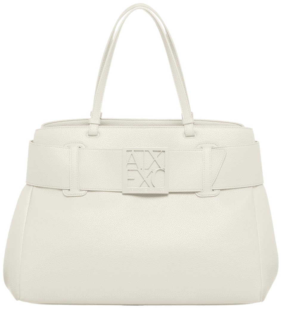 Armani Exchange Susie Women's Sustainable, Soft Braided Shopping, off white, One Size
