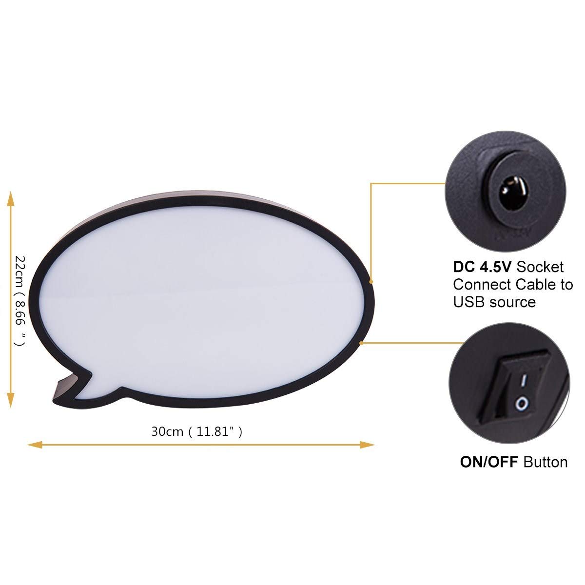 Ulalaza DIY Handwriting LED Marquee with Pen 2*AA Batteries Cinema Light Box for Gift Cafe Bar Home Decor