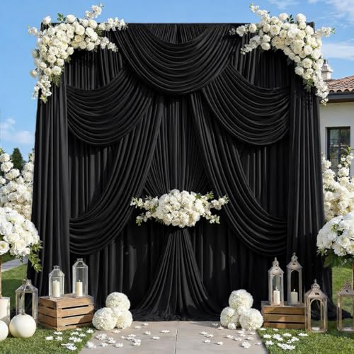 Cortinas Fondo Negro 20ft x 12ft 4 Paneles miniatura 1