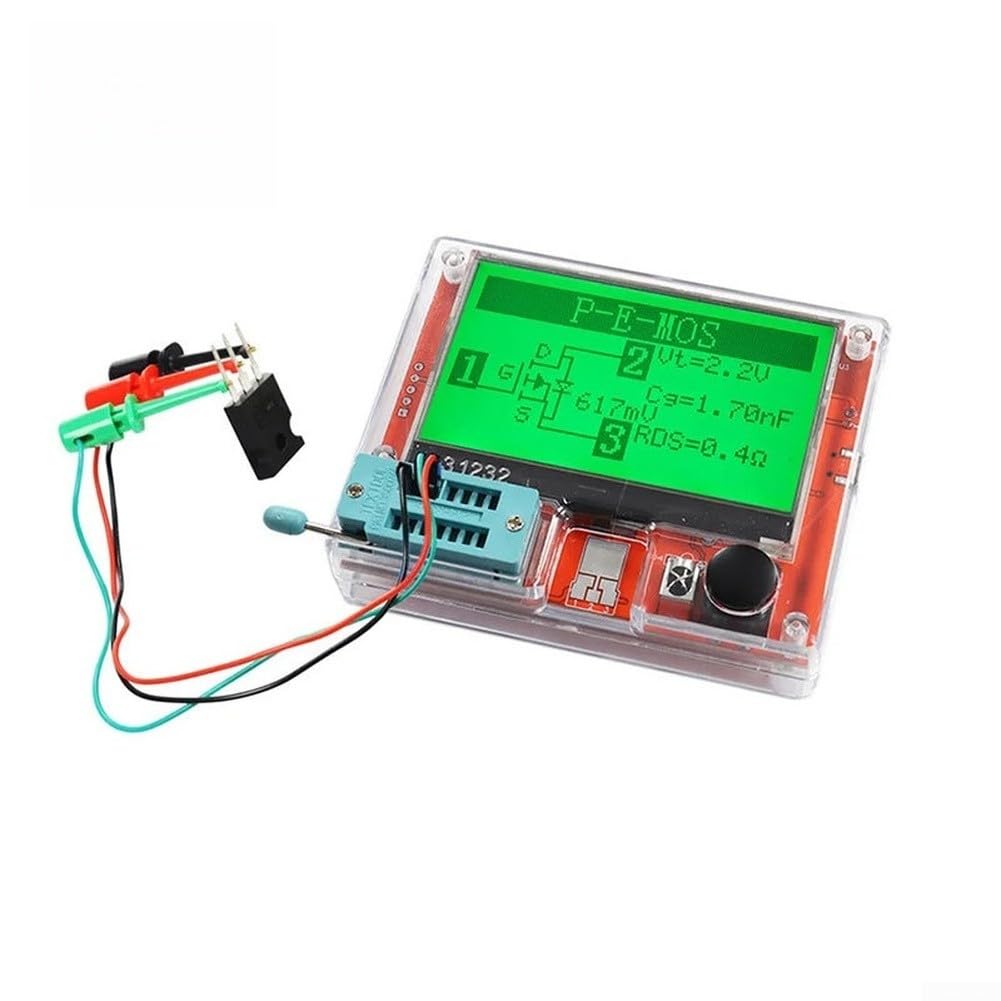 LCR T10H Bauteiltester mit Großbildschirm für Transistor, Widerstand, Kondensator, MOSFET, Diode und Induktivität, automatische Pin-Erkennung, IR-Decodierung, tragbares Design für Elektronik-Reparatur