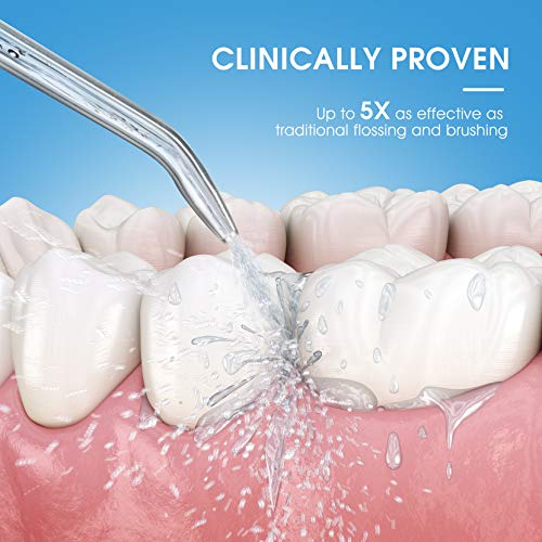 Water Flosser and Toothbrush Combo, ATMOKO 600ml Oral Irrigator & Electric Toothbrush with 7 Multifunctional Jet Tips, 2 Brush Heads Whitening Toothbrushes, Dental Water Flosser for Braces Care, Black - Thumbnail 2