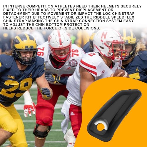 Loc Chinstrap Fastener Kit Fits for Riddell Speed Flex Helmet Football Chin Strap, Effective and Stable Riddell Speedflex Chin Strap,Used for Repairing Most Youth Soccer Helmets and Face Shields,Black