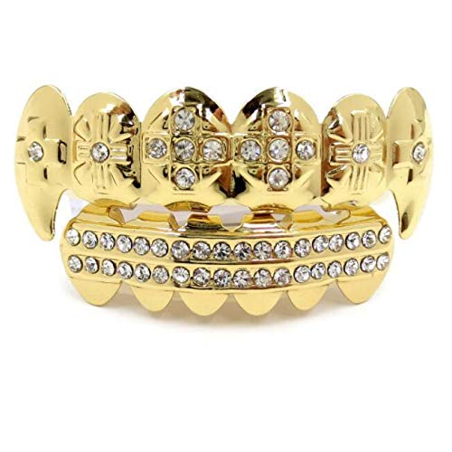 Buy Gold Bling Teeth Diamond Top and Bottom Dental Grill Set Online at desertcart South Africa