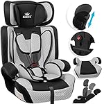 KIDIZ® Autokindersitz Kindersitz Kinderautositz | Autositz Sitzschale | 9 kg - 36 kg 1-12 Jahre | Gruppe 1/2 / 3 | universal | zugelassen nach ECE R44/04 | 6 verschiedenen Farben | Grau