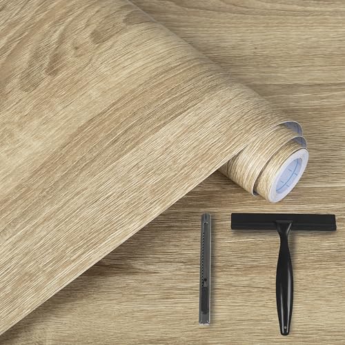 Alened Klebefolie Möbel Holzoptik 30x200cm Inklusive Toolkit Möbelfolie Selbstklebende Holzoptik Braun Matt Wasserdicht Dekoration Folie für Möbel Küche Arbeitsplatte Küchenschrank Tische