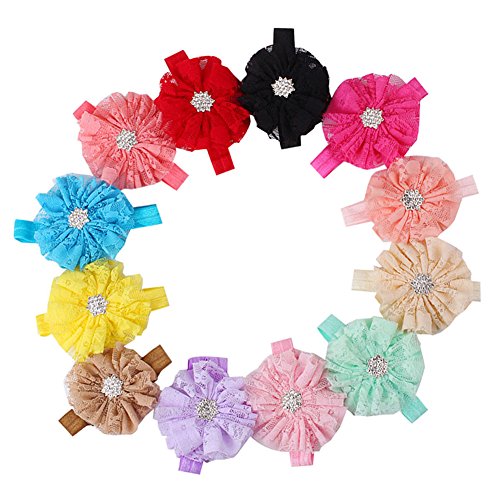 Baby Headband with Lace Flower Elastic Hairband for Toddler Girl Photograph (multicolor)