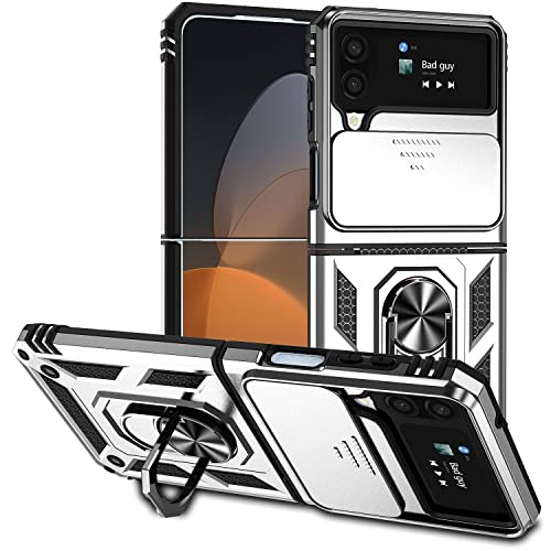 Coque Samsung Galaxy Z Flip 4 rigide pour éviter les rayures d'objectif argent