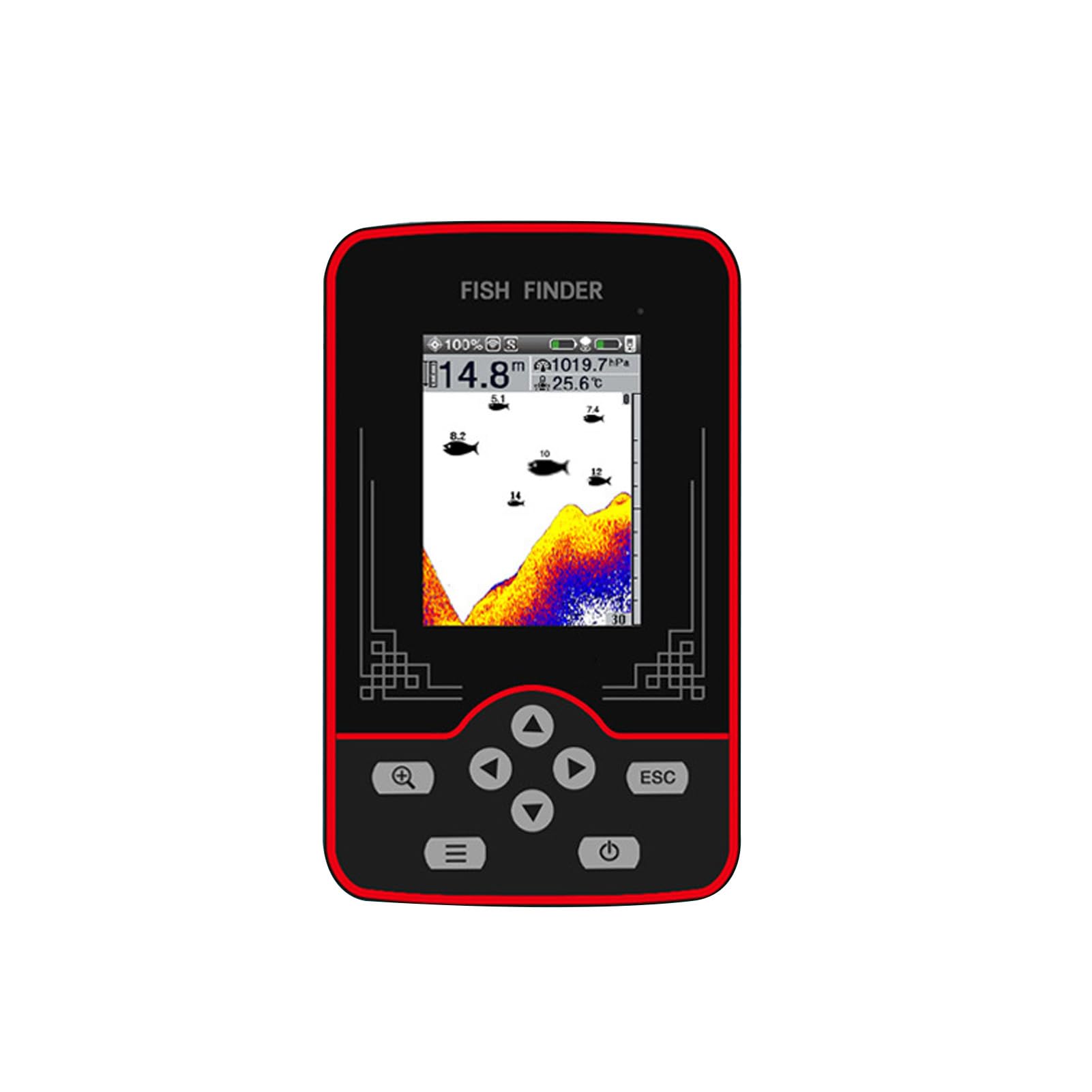 Dilwe Ecoscandaglio Wireless per Pesci, Ecoscandaglio Portatile Portatile con Raggio di Rilevamento di 60 M, Schermo a Colori da 2,6 Pollici per la Pesca in Barca in Kayak