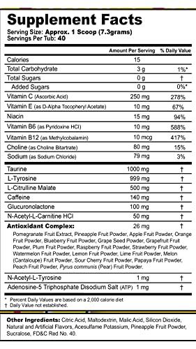 Image of G Fuel Knuckles' Sour Power Energy Drink Powder, Pre Workout Caffeine Mix for Gaming, Sugar Free Focus Amino, Vitamin + Antioxidants, 9.8oz (Sour Raspberry, 40 Servings)