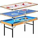 SereneLife Multi Game Table– Air Hockey, Foosball, Ping Pong, Pool, Combo Set with Full Accessories– Family Fun for Home, Game Room, Bar, Party
