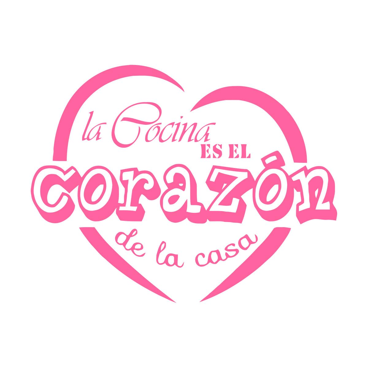 Family Kitchen Recipe Wall Sticker Spanish La Cocina Corazón Wall Applique Art Sticker Home Decor Kitchen with Heart Extra Large - 95x128cm
