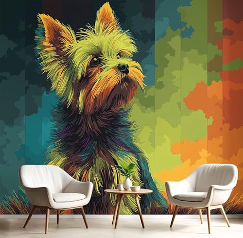 Papier peint graffiti animalier Yorkshire pour salon chaleureux