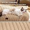 Bedsure ComfyFleeceTM Cute Cat Couch for Pets - As Seen on TV on Good Day New York, Fuzzy Cats beds for Indoor Cats with Removable Washable Cover, Supportive Pet Sofa, 24inch, Sandy Beige
