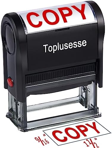 Toplusesse Copy Stamp Self Inking Rubber Office Personalized Stamp Self Inking Copy Message Stamp Office Supplies- Red Ink one line