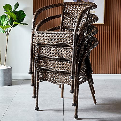 Gppzm Outdoor Garden Chairs Leisure Chair Woven Wicker Chair Modern Leisure Home Balcony Courtyard Armrest Chair Patio Furniture (Color : Yellow) #TOP2