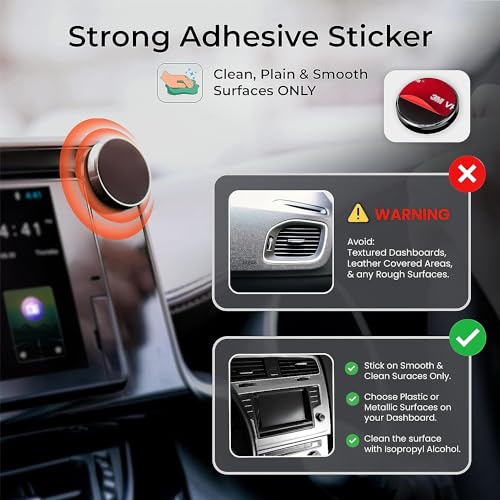 Image of HUMBLE Magnetic Phone Mount for Car Dashboard, Wall, Truck, Key. Strong Magnet Universal Mount Holder Compatible with All Smartphones (Pack of 1)