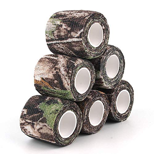AIRSSON 6 Roll Camouflage Tape Cling Scope Wrap Military Camo Stretch Bandage Gun