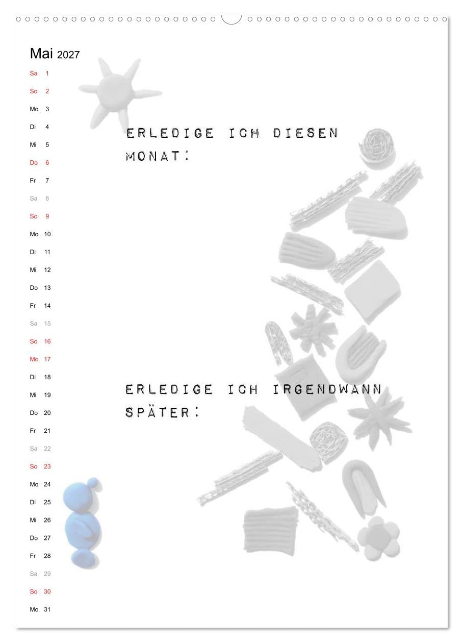 CALVENDO - Projekte und Ideen planen (Wandkalender 2027 DIN A2 hoch), Monatskalender: Planer mit großen Feldern, um Projekte und Ideen im Blick zu behalten