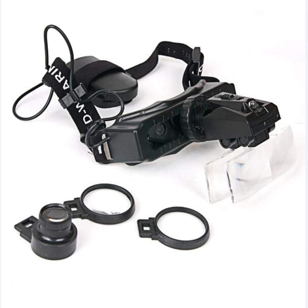 Magnifying Glasses Headband Magnifier with Led Light, Head-Mounted Handsfree Reading Magnifying Glasses, Jeweler,Watch Loupe