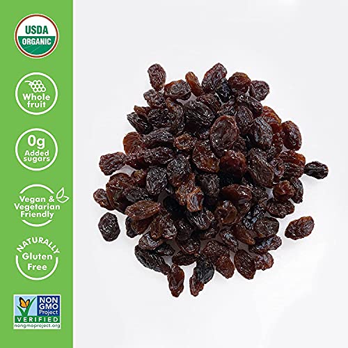 Image of Sun-Maid Organic California Sun-Dried Raisins - 32 oz Resealable Bag - Organic Dried Fruit Snack for Lunches, Snacks, and Natural Sweeteners (Pack of 2)