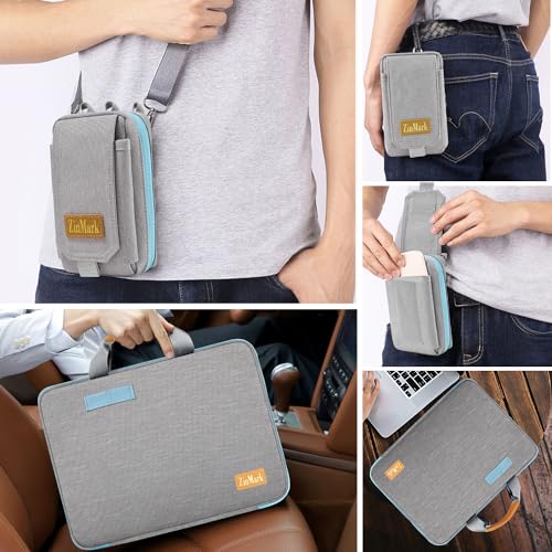 Image of ZINMARK Laptop Case 15.6 Inch Briefcase Military-Grade Protection with Detachable Belt Bag, Compatible All Model of 15-16 Inch MacBook Pro and Most Popular 15.6 Inch Notebooks Chromebooks (Gray&Blue)