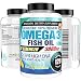 Ultra Pure Omega 3 Fish Oil (Triple Strength - 3000mg Per Serving) 120 Softgels High EPA and DHA Fatty Acids Supplement 3 x 1000 mg - 120 Pills