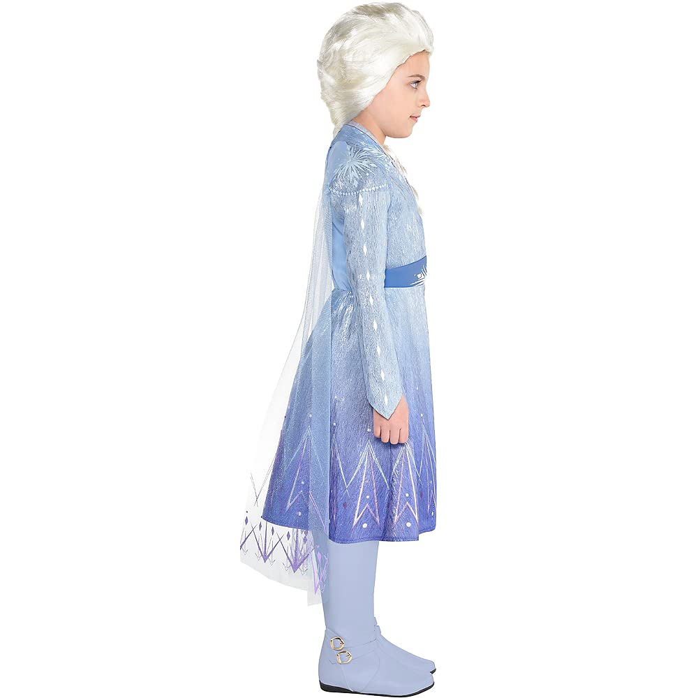 Party City Frozen 2 Elsa Travel Halloween Costume for Girls, Disney, Medium (8-10), Includes Dress