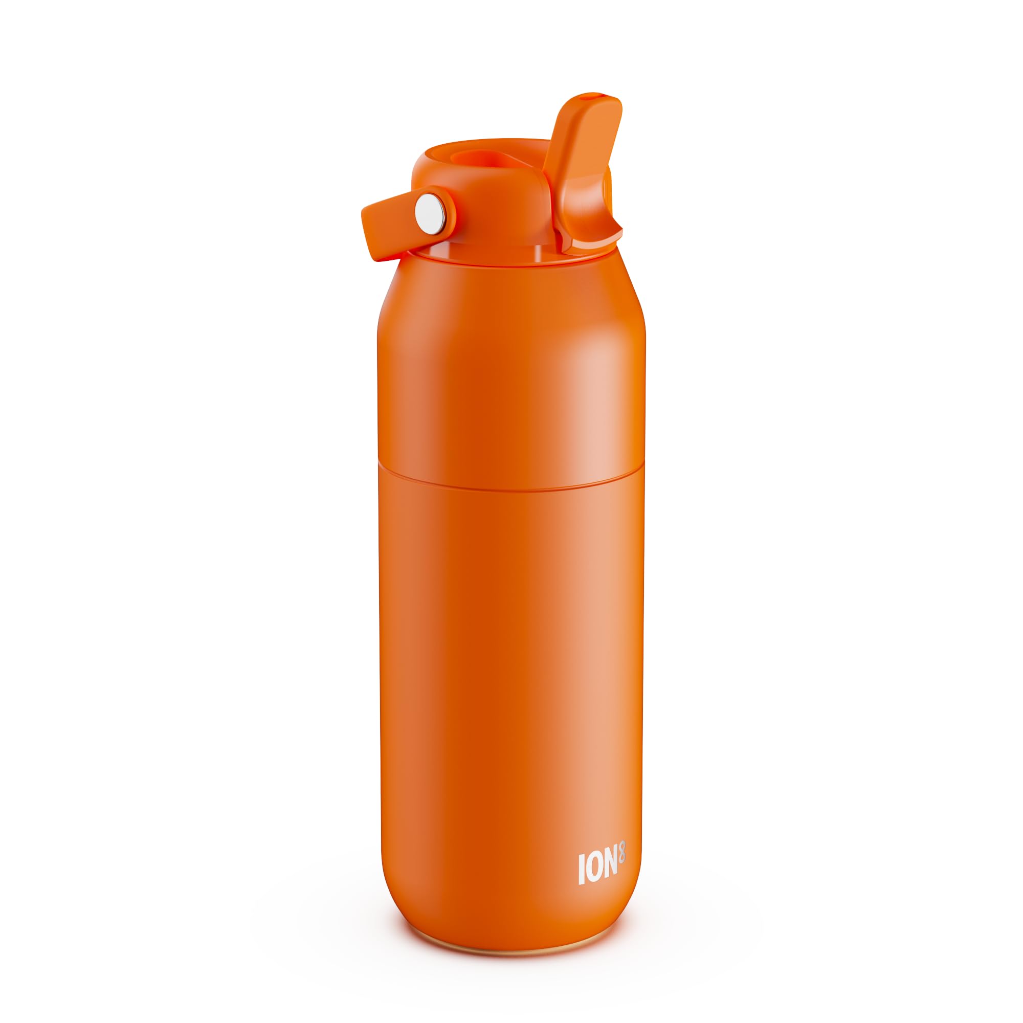 ION8 Primo Urban Insulated Water Bottle 720 ml (24 oz) – Leakproof Stainless Steel Bottle with Straw Lid, Fast Flow, Vacuum Insulated Cold Drinks, Cup Holder Friendly, Dishwasher Safe, Orange