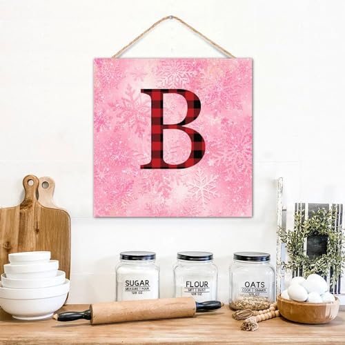 Panneau en bois monogramme initiale B cadeau de Noël idéal