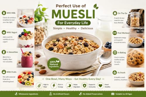 Image of Shwet Celebrations Fruit Muesli | Healthy Breakfast Cereal | High Fiber ! 240g