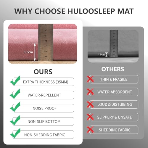 Image of Huloo Sleep Play Mat for Babies Toddlers,1.3 inch Thick Elasti-Foam Anti-Fall Cushion Mat for kids Room,28x72 Bedroom Bedside Rugs,Water-Repellent Soft Coral Velvet,Non-Slip(Pink)