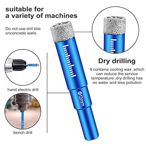 Punte Trapano Diamantate per Piastrelle,9 Pezzi