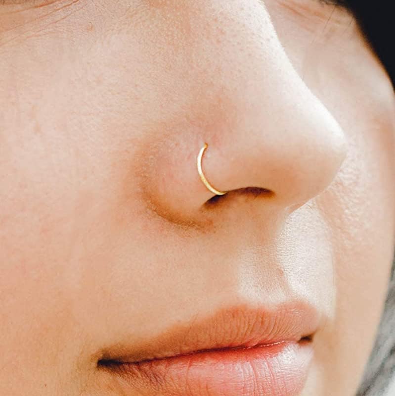 D.Bella 18G Nose Rings for Women Nose Rings Studs Stainless Steel L-Shaped Nose Studs Screw Nose Piercing Jewelry - Image 6