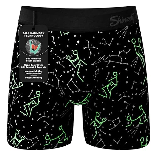 Shinesty Hammock Support Mens Underwear with Pouch | Mens Large Boxer Briefs Flyless | US Large Constellation