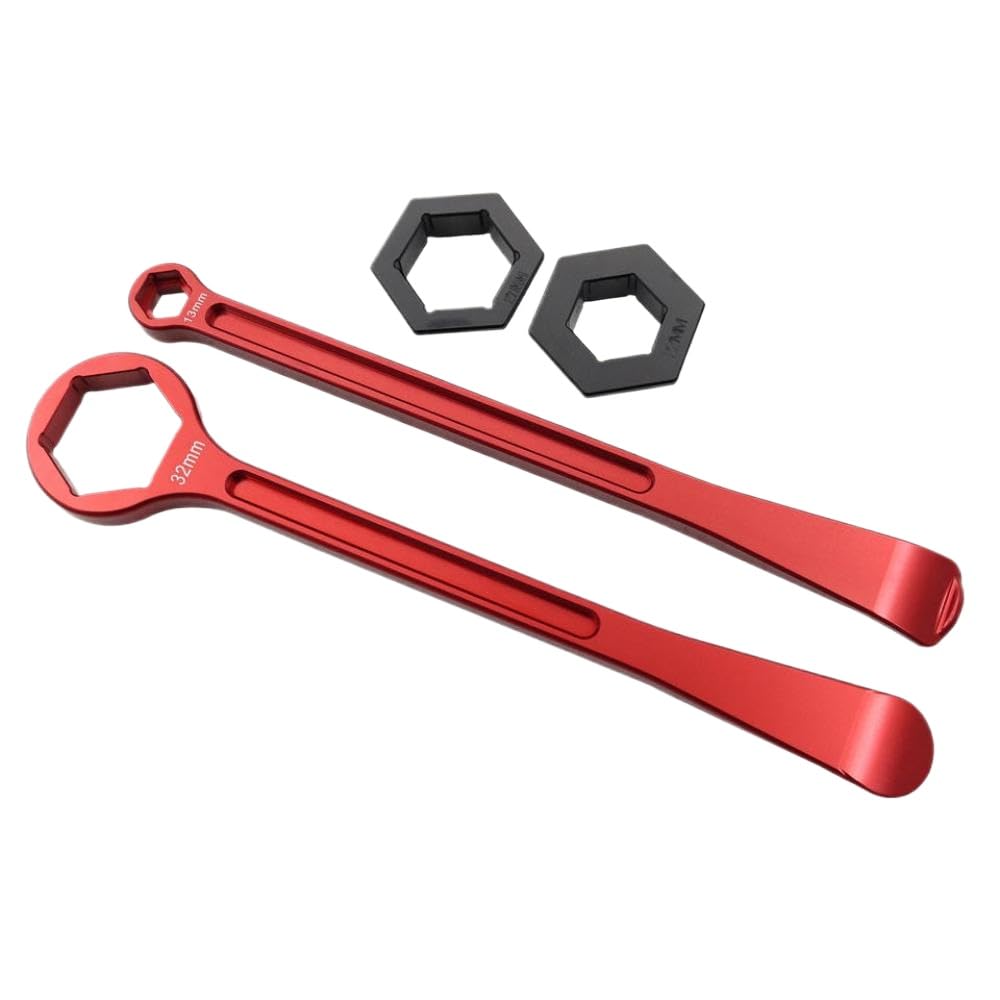 Uniwersalny aluminium 32 mm 27 22 mm 13 mm 10 mm klucz do dźwigni opon kompatybilny z (styl A czerwony)