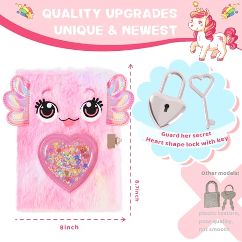 Diario para niñas Axolotl y Unicornio con candado miniatura 4