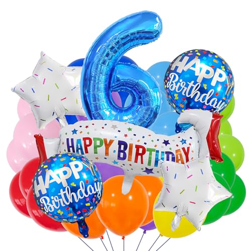 Fournitures bleues 6e anniversaire et kit de décoration complète pour fête enfant