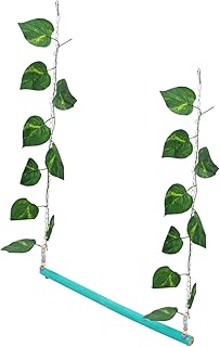 Yardwe Wooden Chicken Swing Parrot Chewing Toy Parakeet Perch Chick Perch Chew Toys Chicken Perch Parrot Swing Perch Parrot